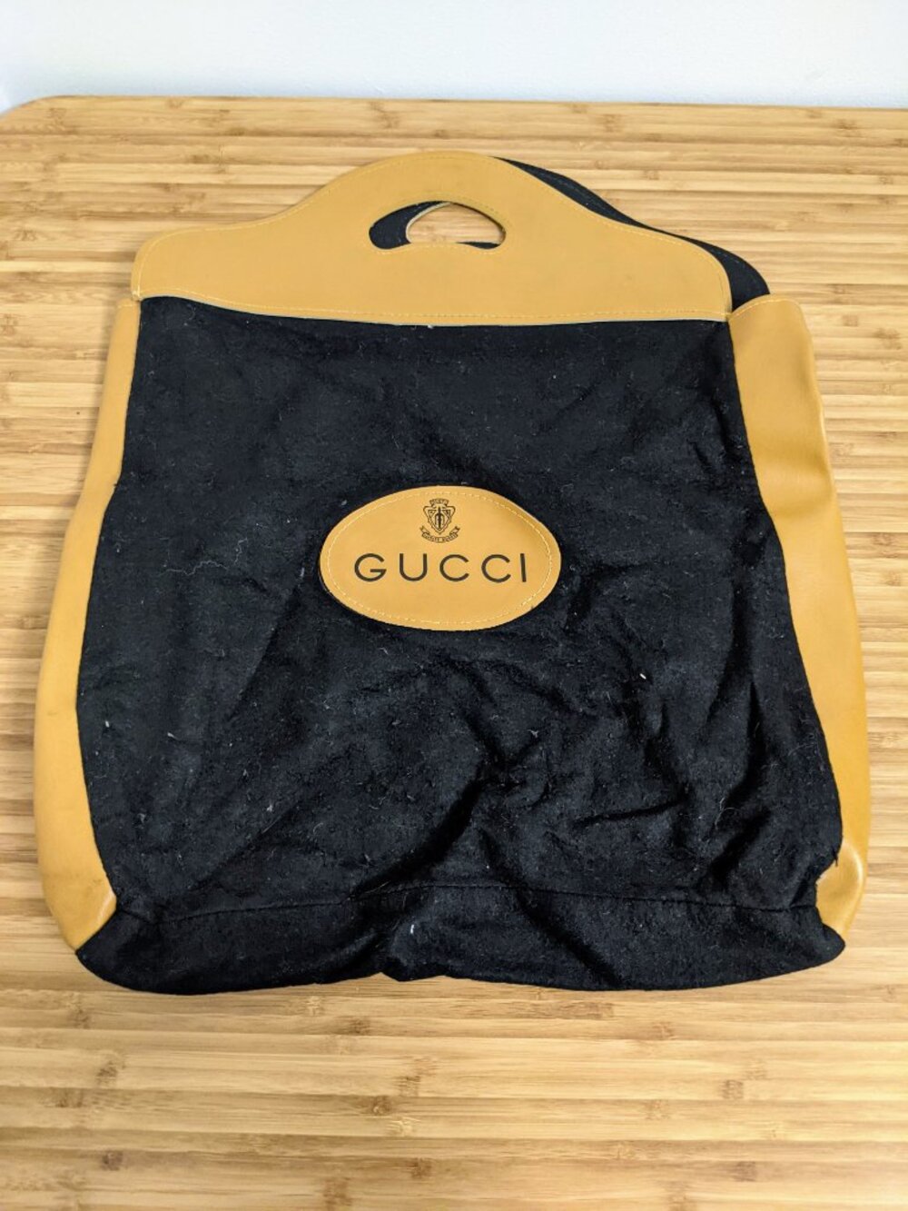 Vintage Gucci Tote Bag – 1970s Felt & Vinyl